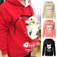 Load image into Gallery viewer, Hooded sweatshirts Animal Pouch Hood Tops Carry Cat Breathable Pullover sweatshirts.