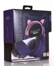 Load image into Gallery viewer, Cat Ear Bluetooth 5.0 Headphones LED Noise Cancelling Headphones Support TF Card Jack 3.5mm Mic Wireless Headphones