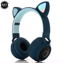 Load image into Gallery viewer, Cat Ear Bluetooth 5.0 Headphones LED Noise Cancelling Headphones Support TF Card Jack 3.5mm Mic Wireless Headphones