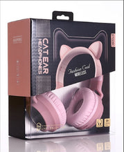 Load image into Gallery viewer, Cat Ear Bluetooth 5.0 Headphones LED Noise Cancelling Headphones Support TF Card Jack 3.5mm Mic Wireless Headphones