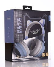 Load image into Gallery viewer, Cat Ear Bluetooth 5.0 Headphones LED Noise Cancelling Headphones Support TF Card Jack 3.5mm Mic Wireless Headphones