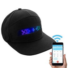 Load image into Gallery viewer, Hip Hop Hats Bluetooth LED Hat Programmable Credit Roll Message Display
