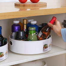 Load image into Gallery viewer, Non-Slip Rotating Storage Tray Fruit Snack Dried Storage Plate Multifunctional Plastic Desktop Organizer For Kitchen Bathroom
