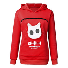 Load image into Gallery viewer, Hooded sweatshirts Animal Pouch Hood Tops Carry Cat Breathable Pullover sweatshirts.
