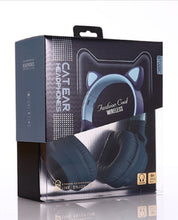 Load image into Gallery viewer, Cat Ear Bluetooth 5.0 Headphones LED Noise Cancelling Headphones Support TF Card Jack 3.5mm Mic Wireless Headphones
